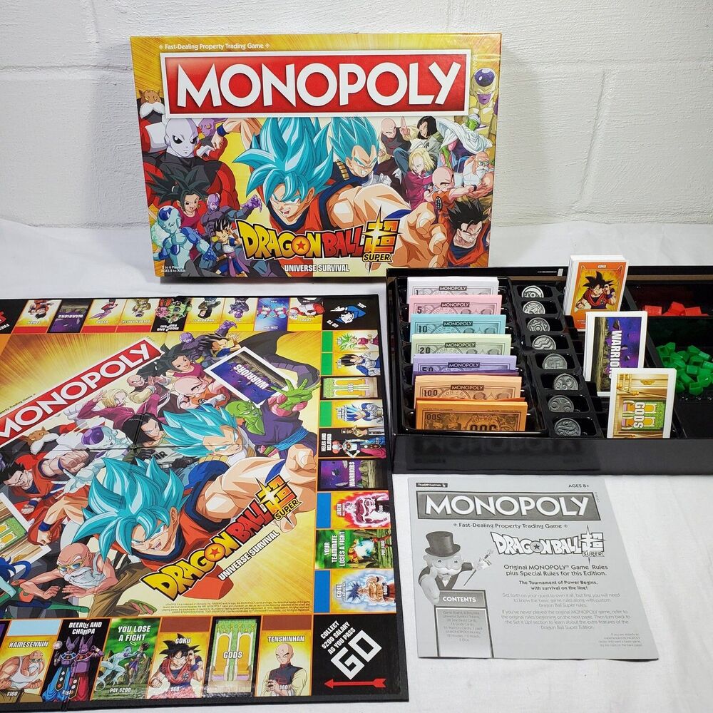 Monopoly Dragon Ball Super Universe Survival Edition Board Game COMPLETE